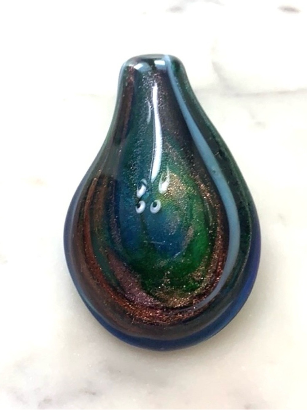 Handmade Vintage Glass Necklace Pendant